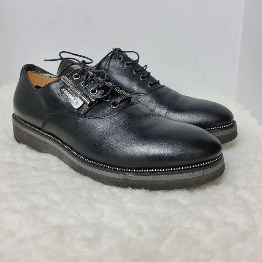 Cesare Paciotti Mens Shoes  Size 7 Black Leather Oxford Derby Luxury